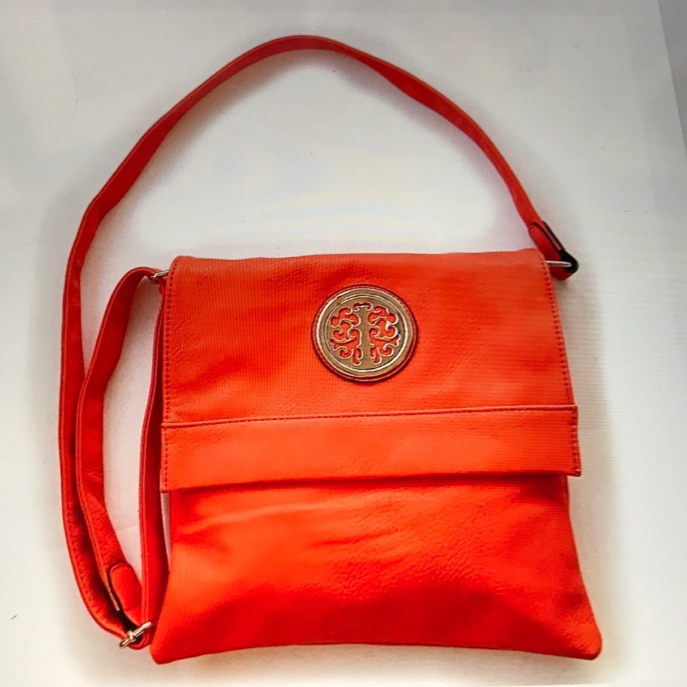 Long boom orange cross body bag